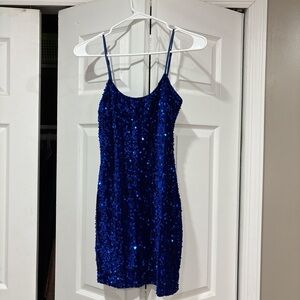 Lucy in the sky Blue Sequin Mini Dress